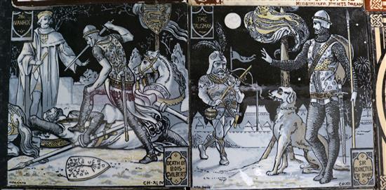 John Moyr-Smith. Eleven Mintons dust pressed tiles, all 6in. sq.